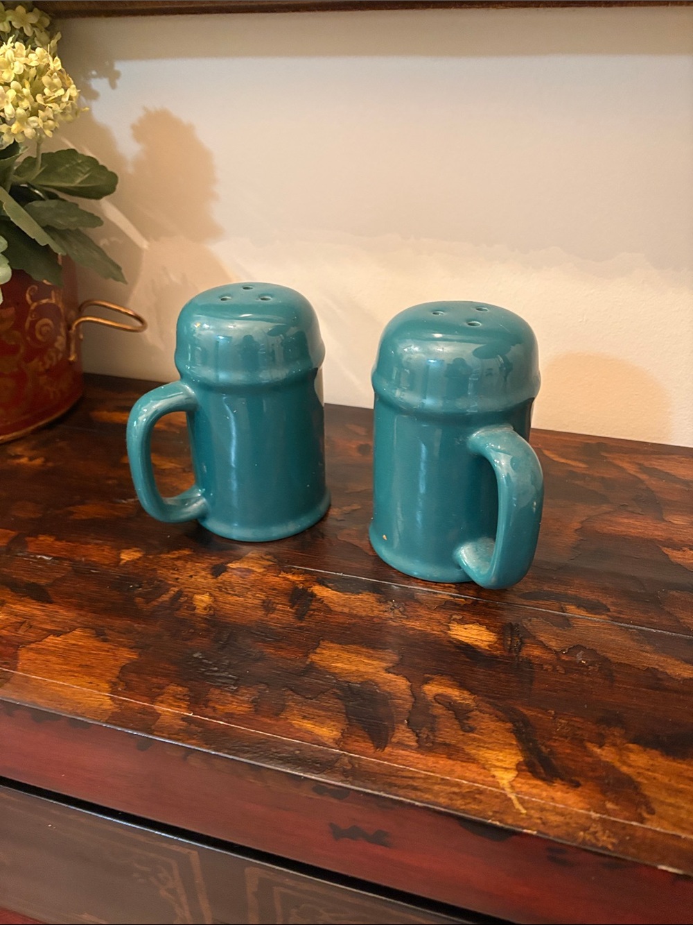 Fiesta Teal “Rain Top Salt and Pepper Shakers Mugs - Set of 2